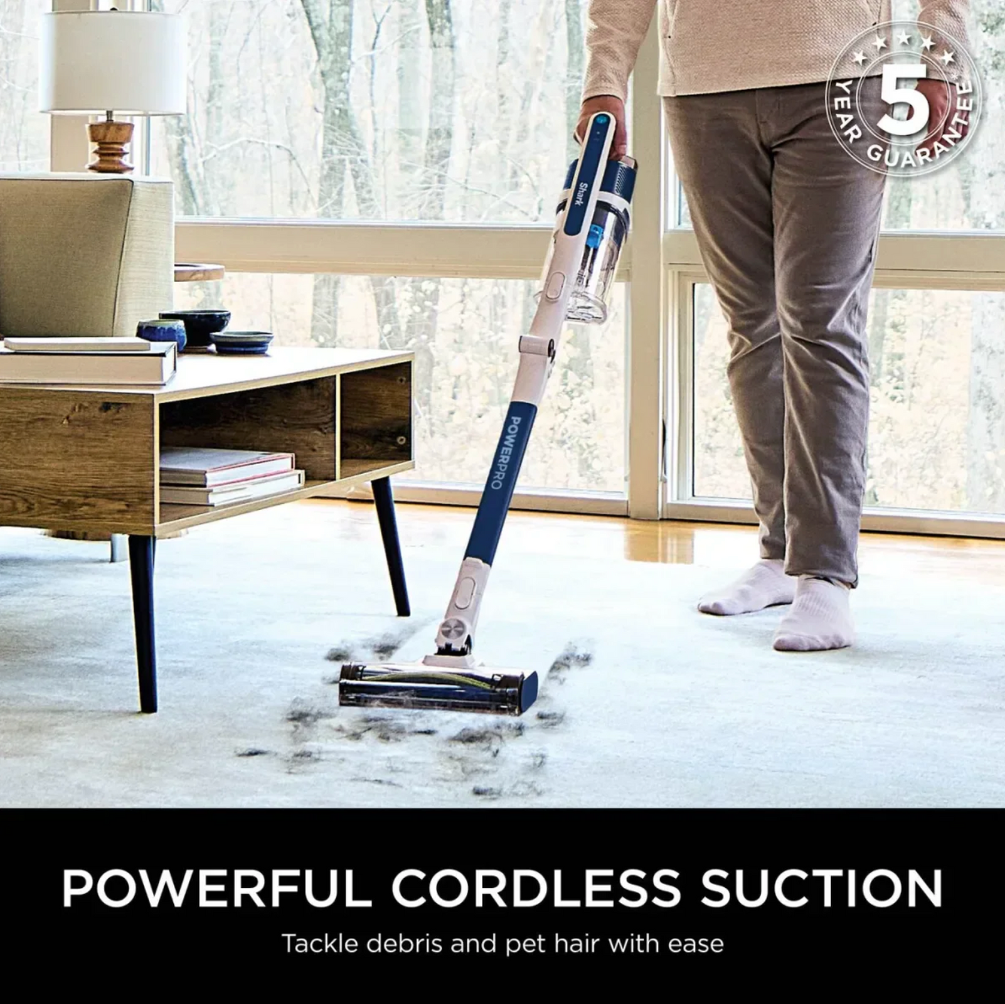 Shark PowerPro Cordless Stick Vacuum IZ380UK, Anti Hair Wrap & Floor Detect