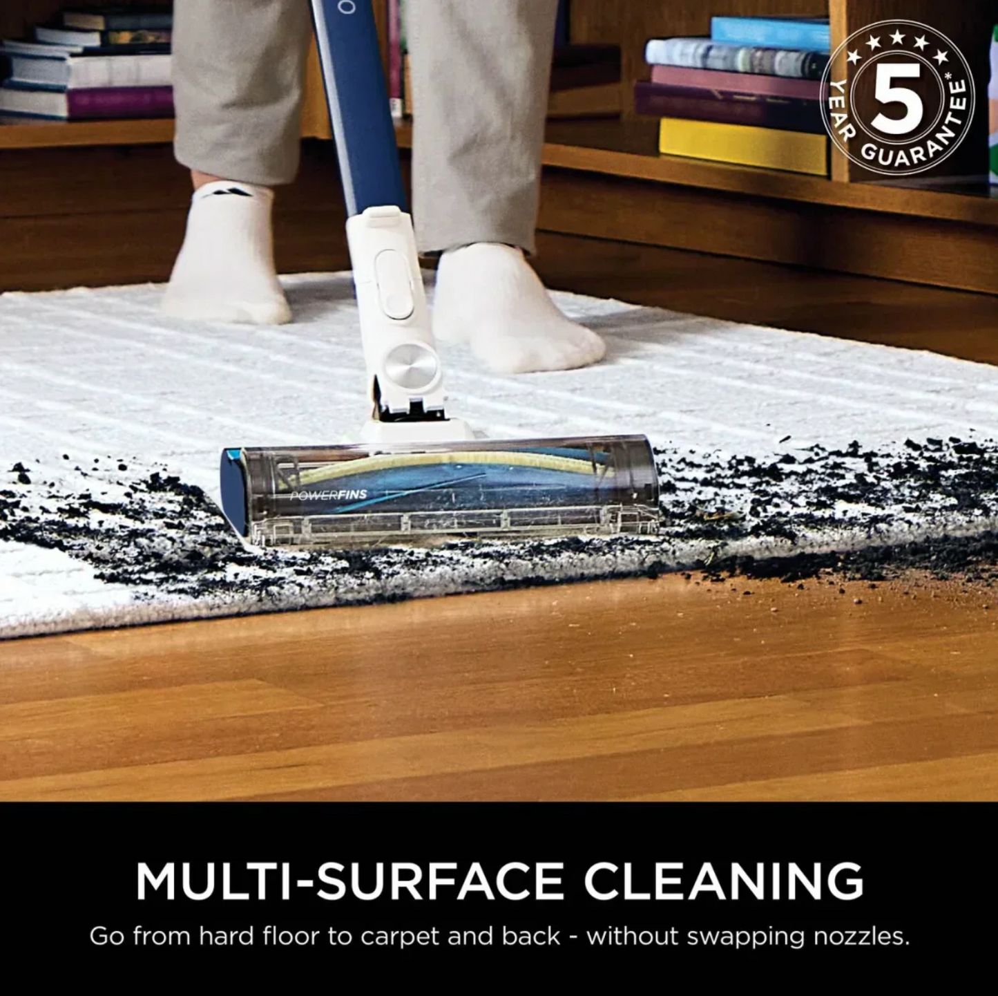 Shark PowerPro Cordless Stick Vacuum IZ380UK, Anti Hair Wrap & Floor Detect